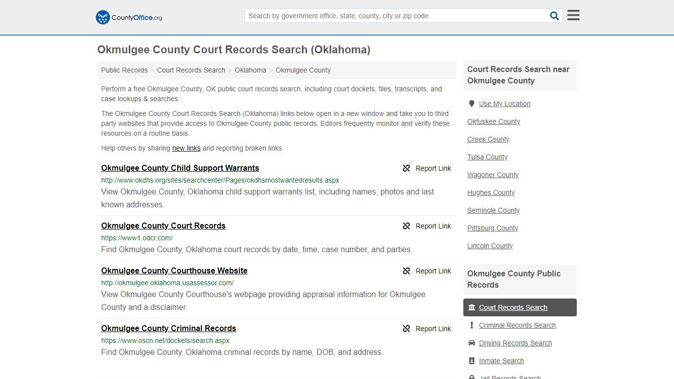 Court Records Search - Okmulgee County, OK (Adoptions ...